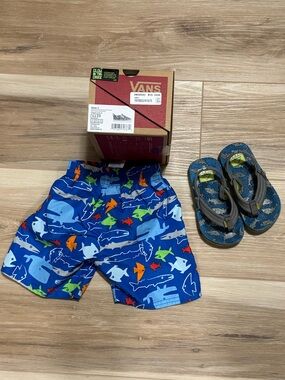 Green sprouts upf swim trunks with swim diaper